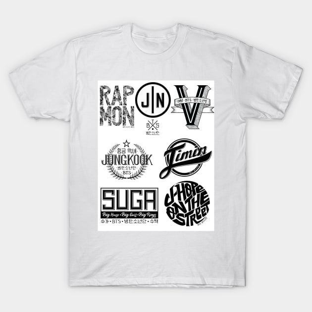 BTS members Logo T-Shirt by Ebidcheese